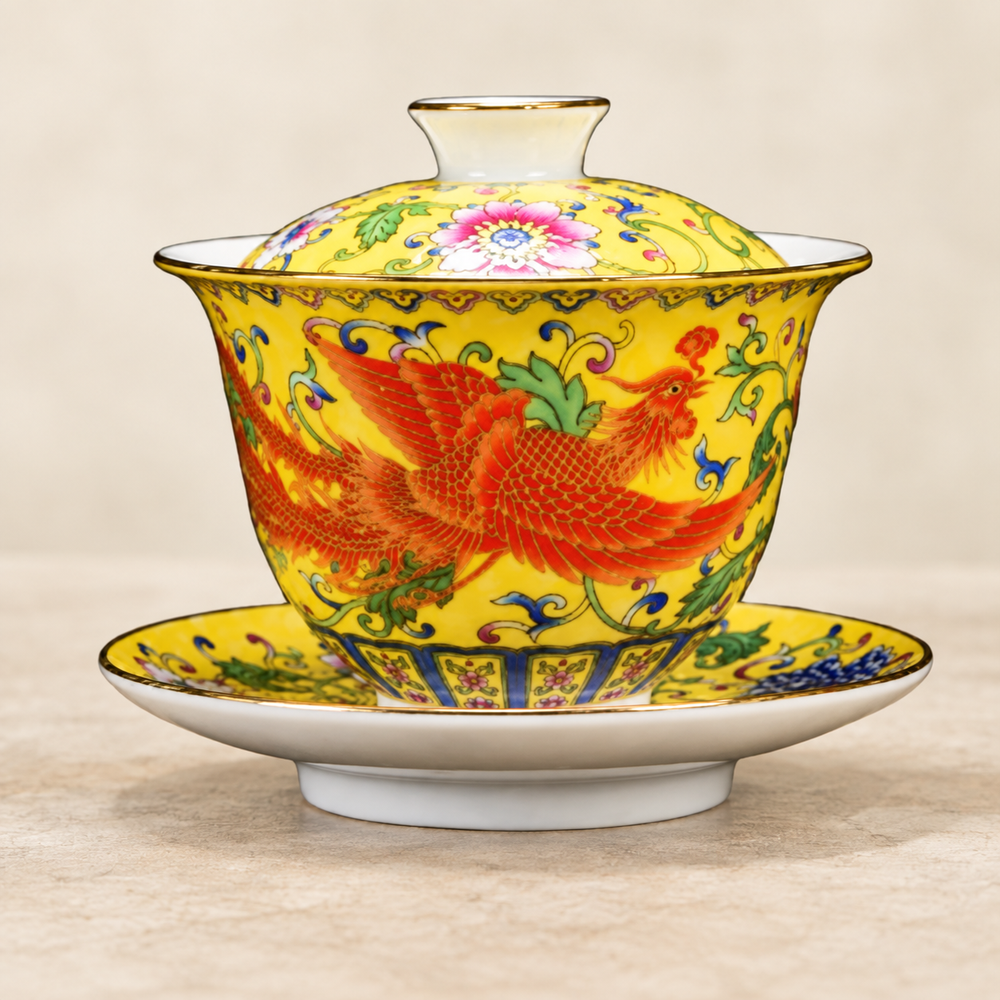Dragon & Phoenix Ceramic Gaiwans — image 1