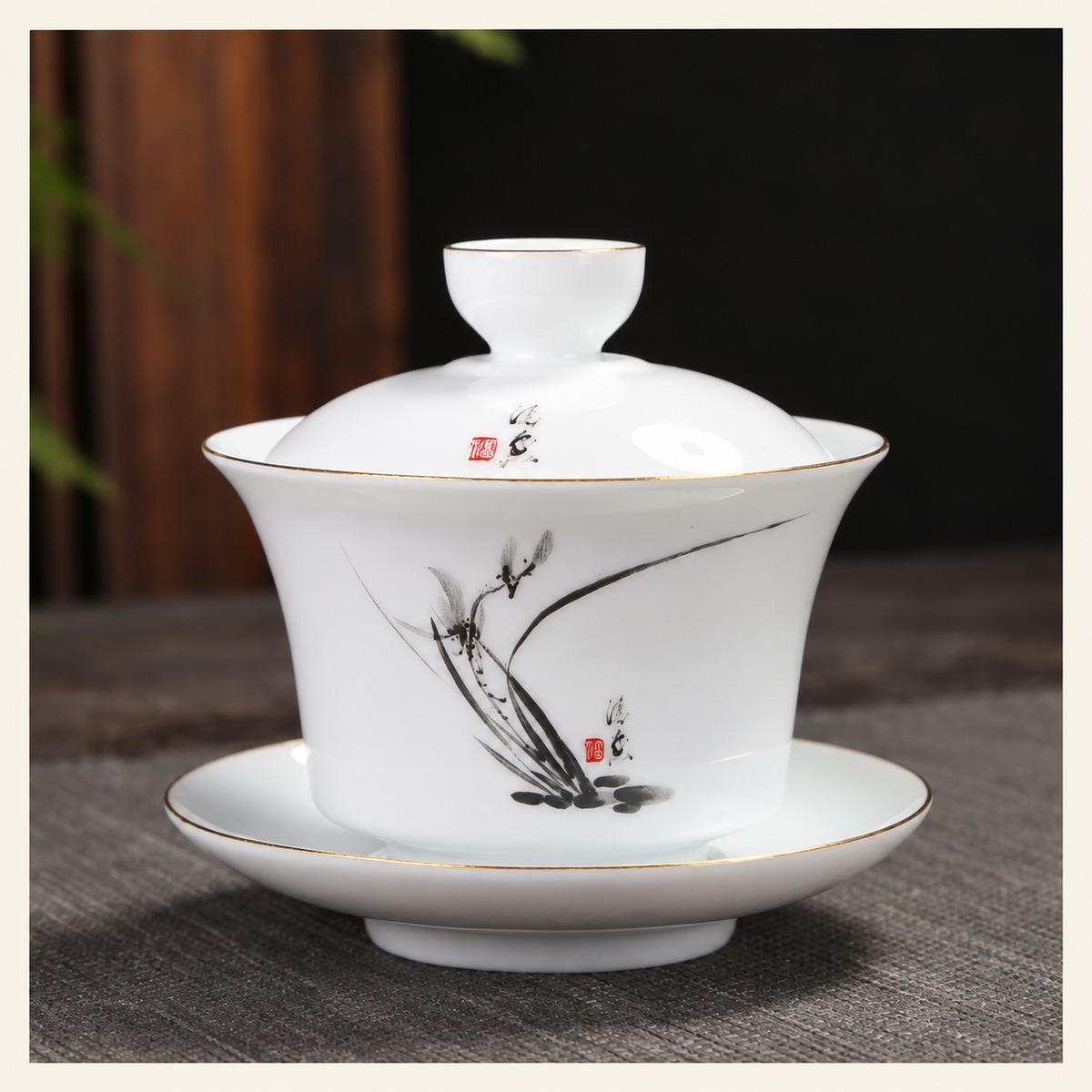Ink Motif Porcelain Gaiwans - source image 4