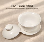 Bowl, lid and saucer