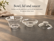 Bowl, lid and saucer