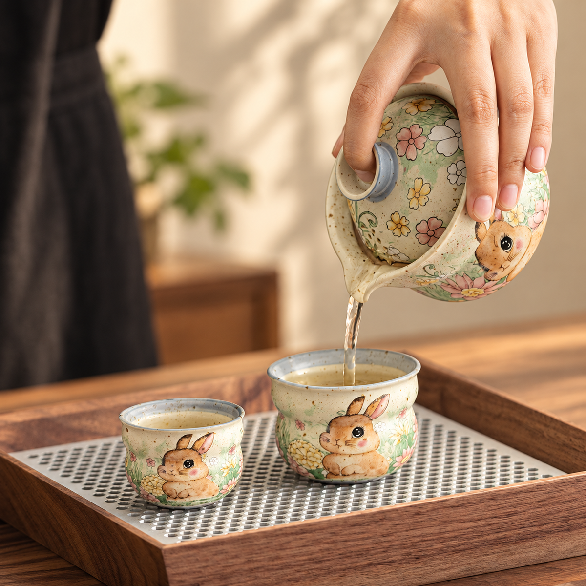 Rabbit Porcelain Travel Tea Pieces - source image 4