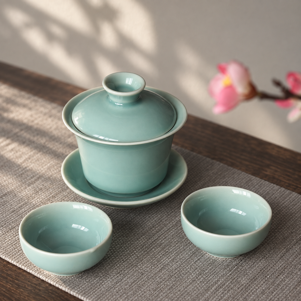 Celadon Gaiwans in Five Glazes — image 2