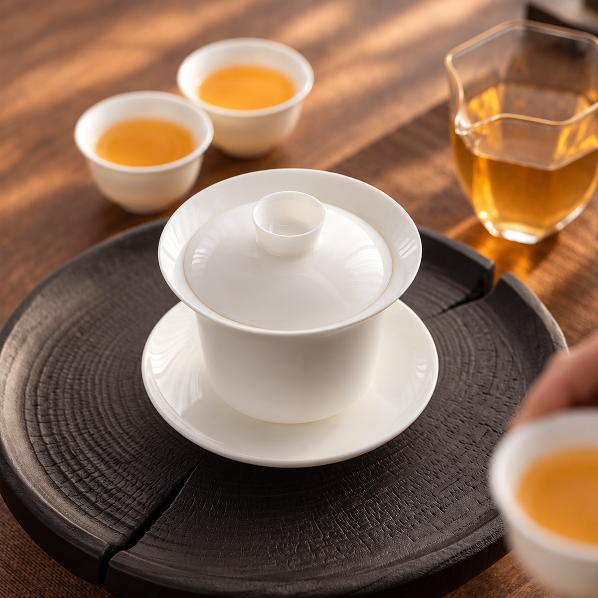 White Porcelain Gaiwan — 250 ml — image 2