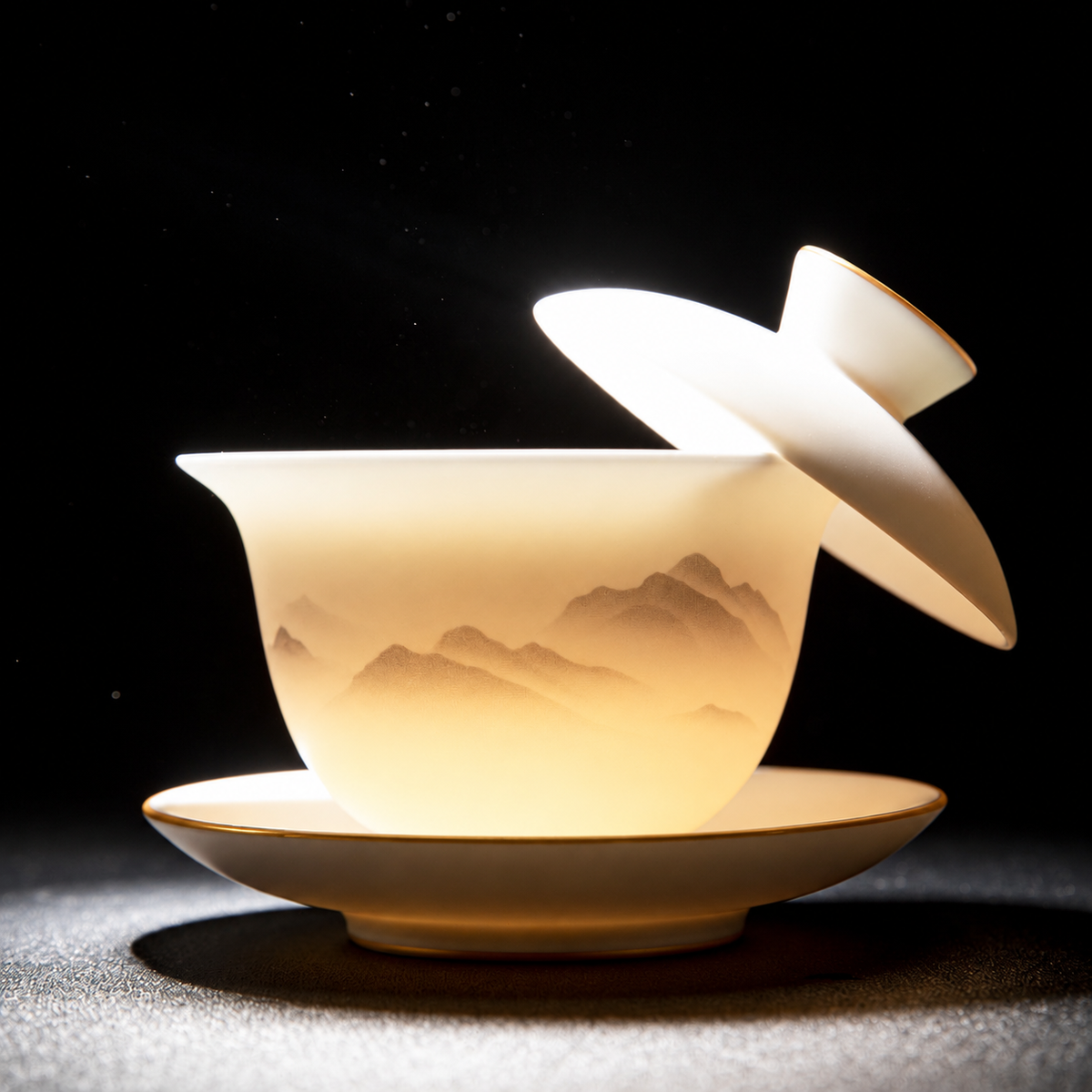 White Porcelain Gaiwan — Four Designs — image 3