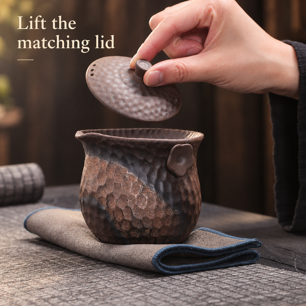 Lift the matching lid