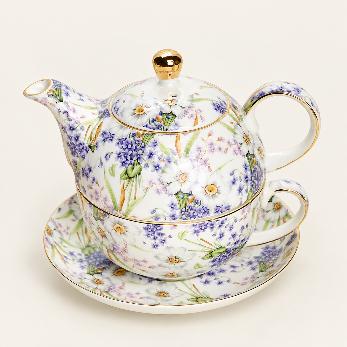 Meadow Floral Ceramic Tea-for-One - source image 1
