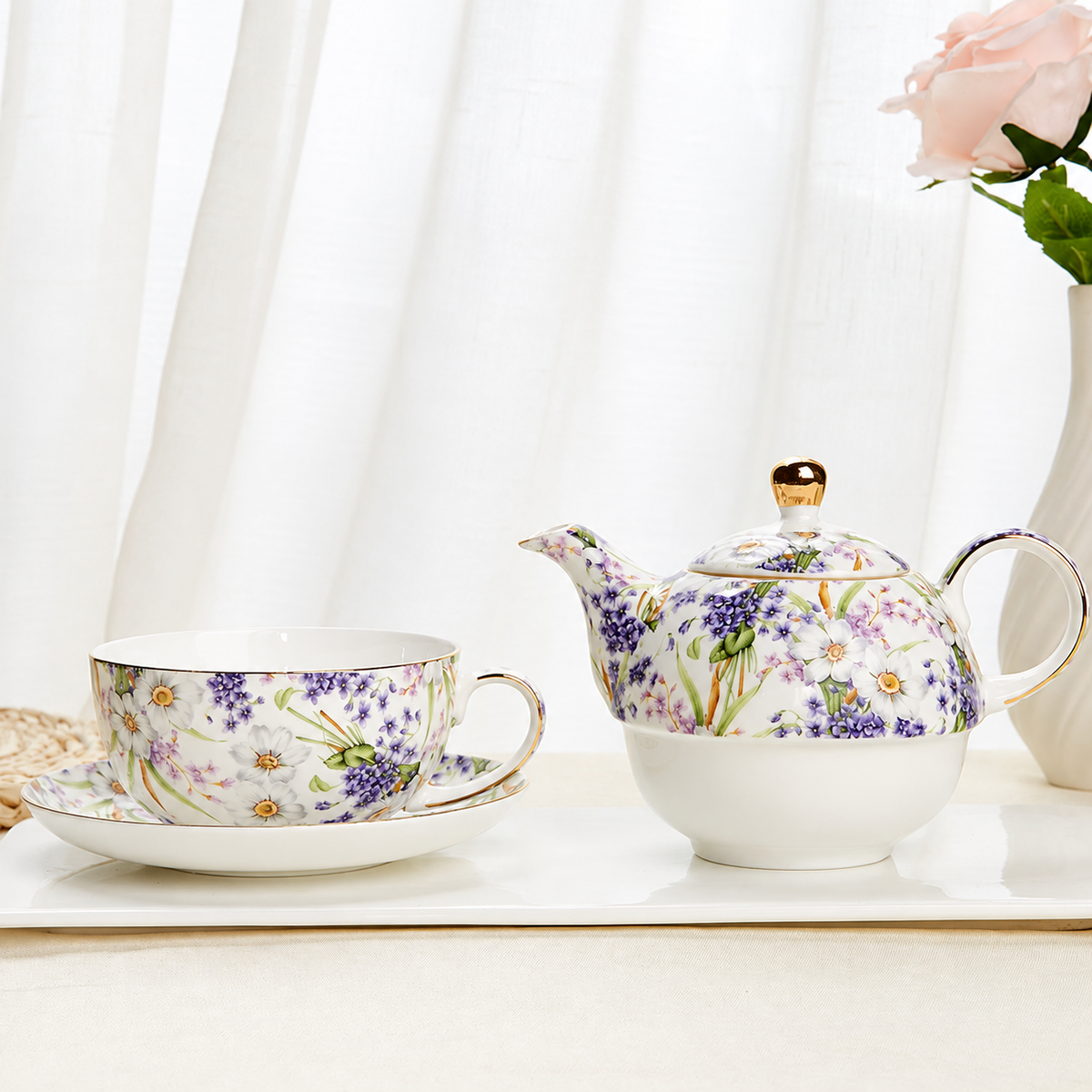 Meadow Floral Ceramic Tea-for-One - source image 2