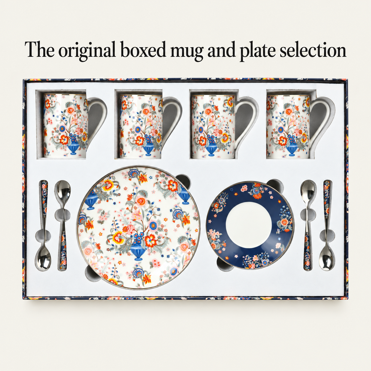 The original boxed mug and plate selection