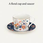 A floral cup and saucer