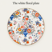 The white floral plate