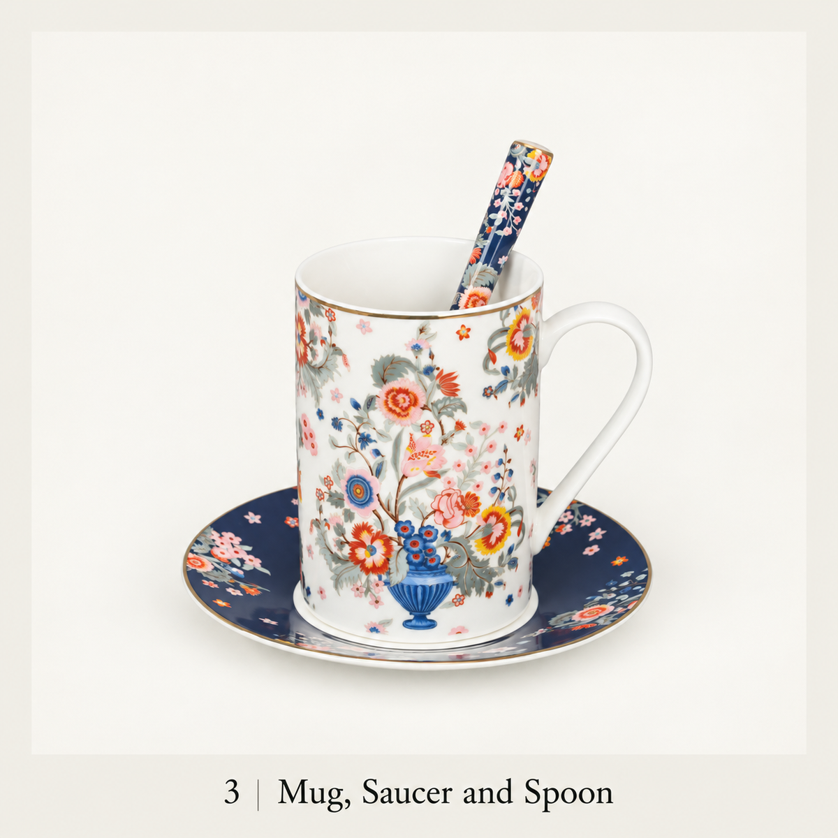 3 — Mug, Saucer and Spoon