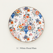 5 — White Floral Plate
