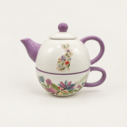Rabbit Floral Ceramic Tea-for-One - source image 1