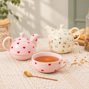Rounded Ceramic Tea-for-One Set — image 1
