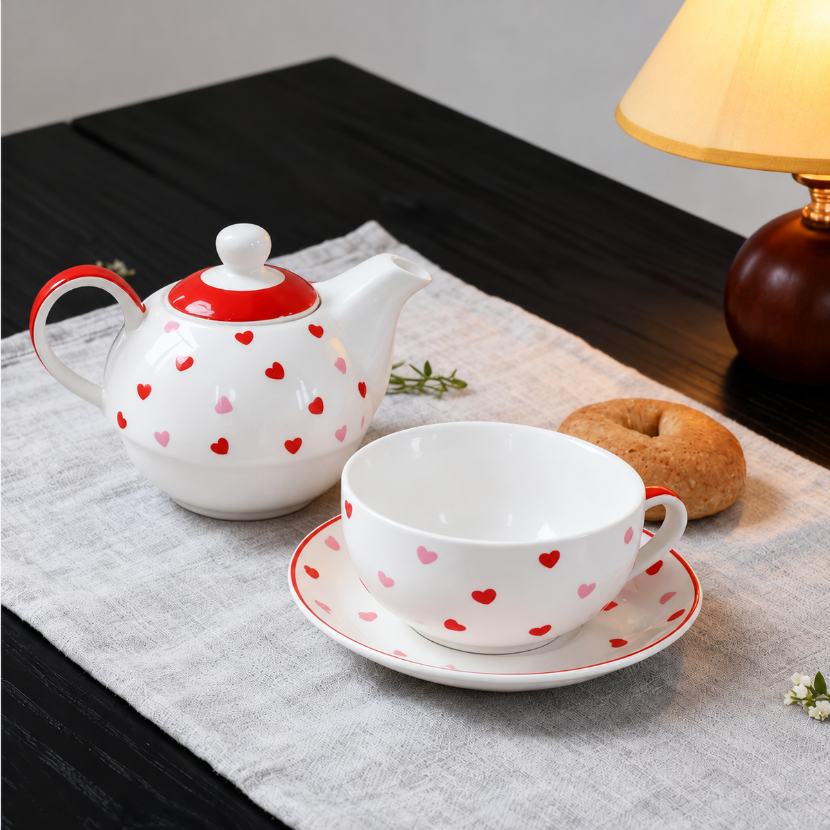 Little Hearts Ceramic Tea-for-One Set — image 1