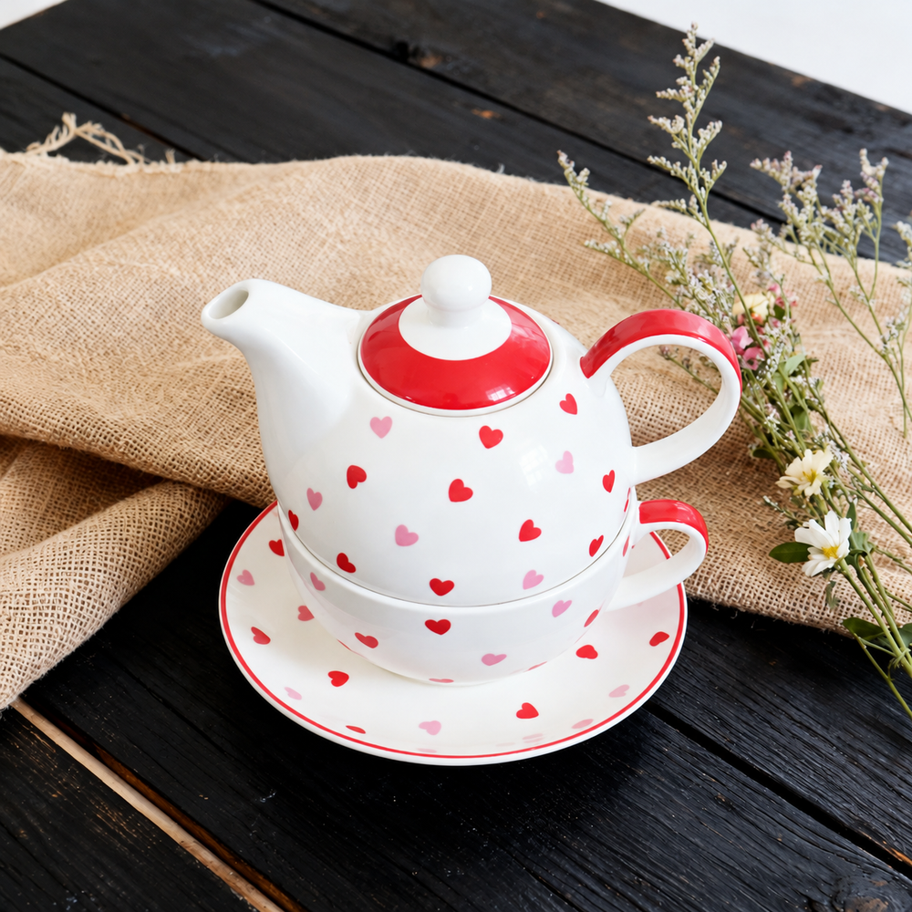 Little Hearts Ceramic Tea-for-One Set — image 2