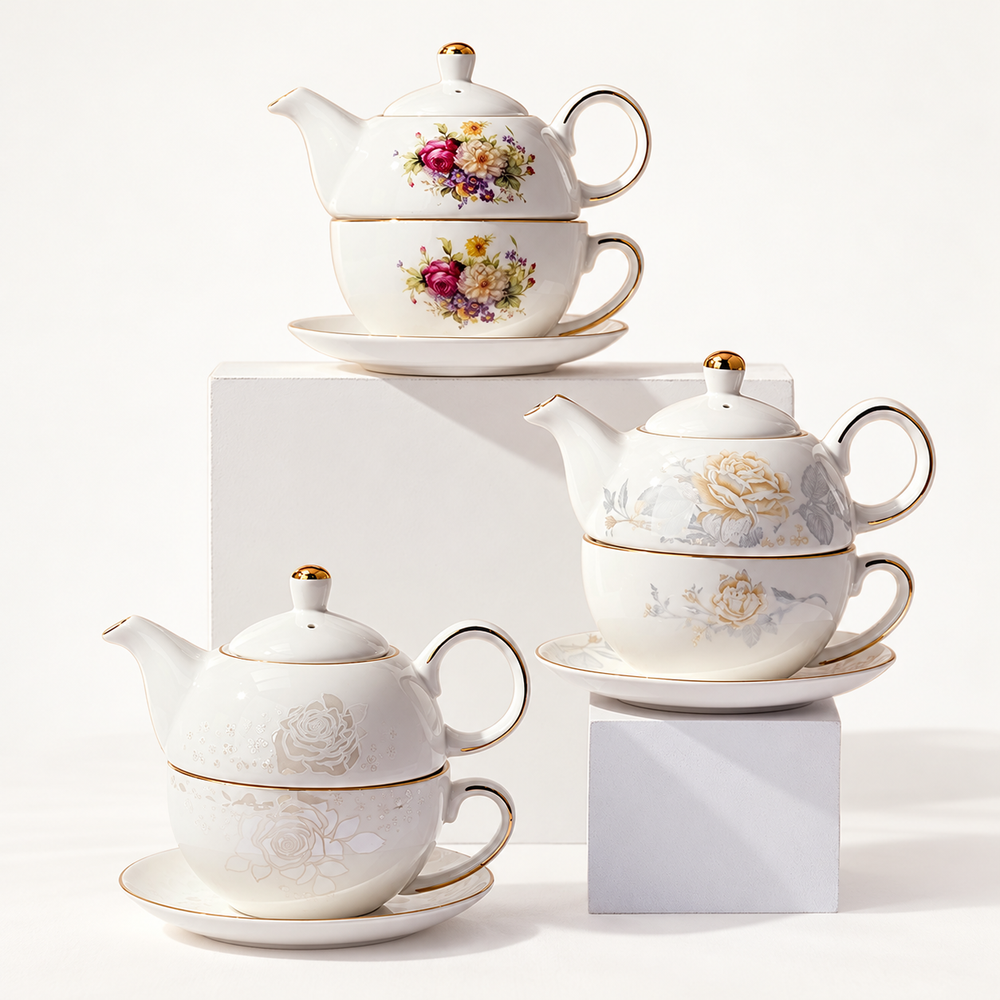 Rose Floral Ceramic Tea-for-One Collection - source image 1