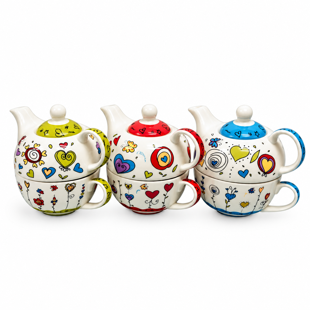 Doodle Pattern Ceramic Tea-for-One Collection - source image 2