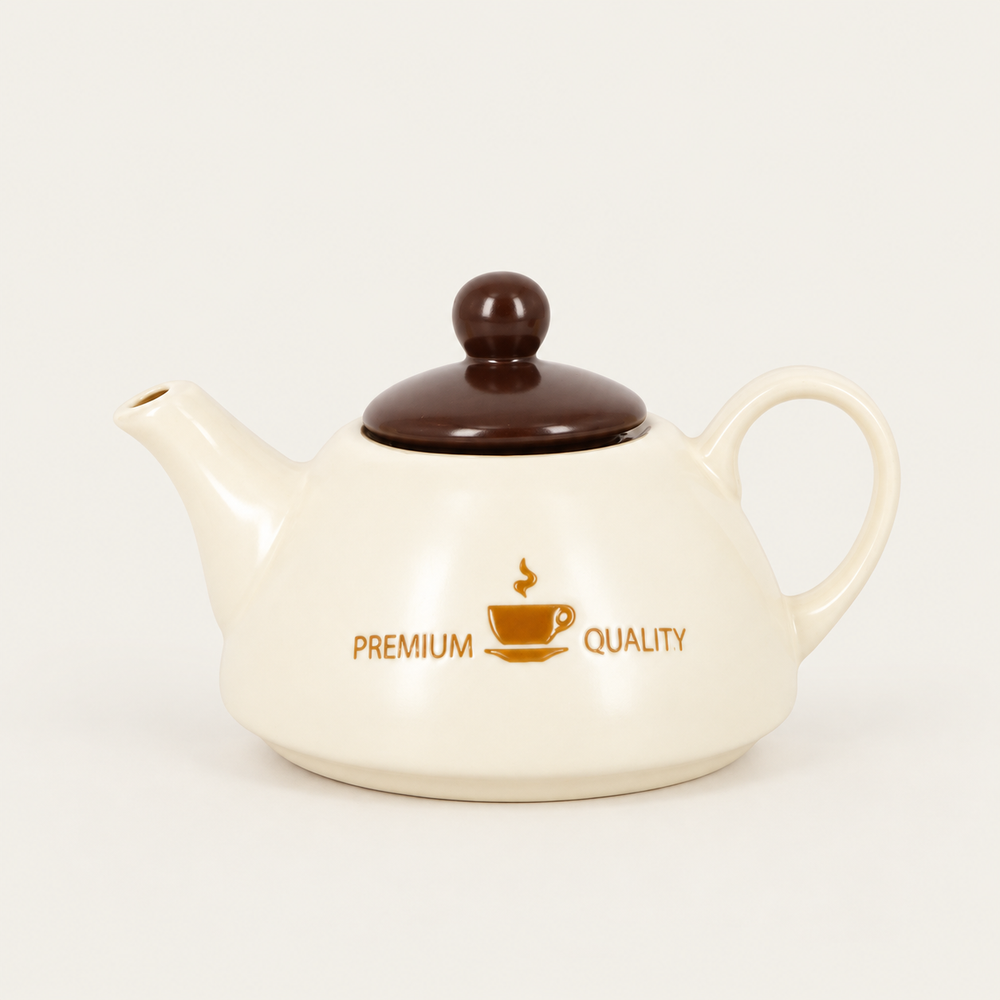 Cream & Chocolate Ceramic Tea for One — image 1
