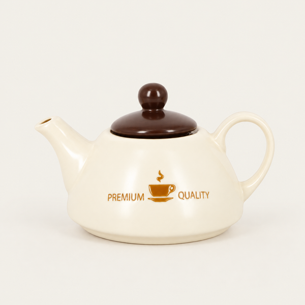Cream & Chocolate Ceramic Tea for One
