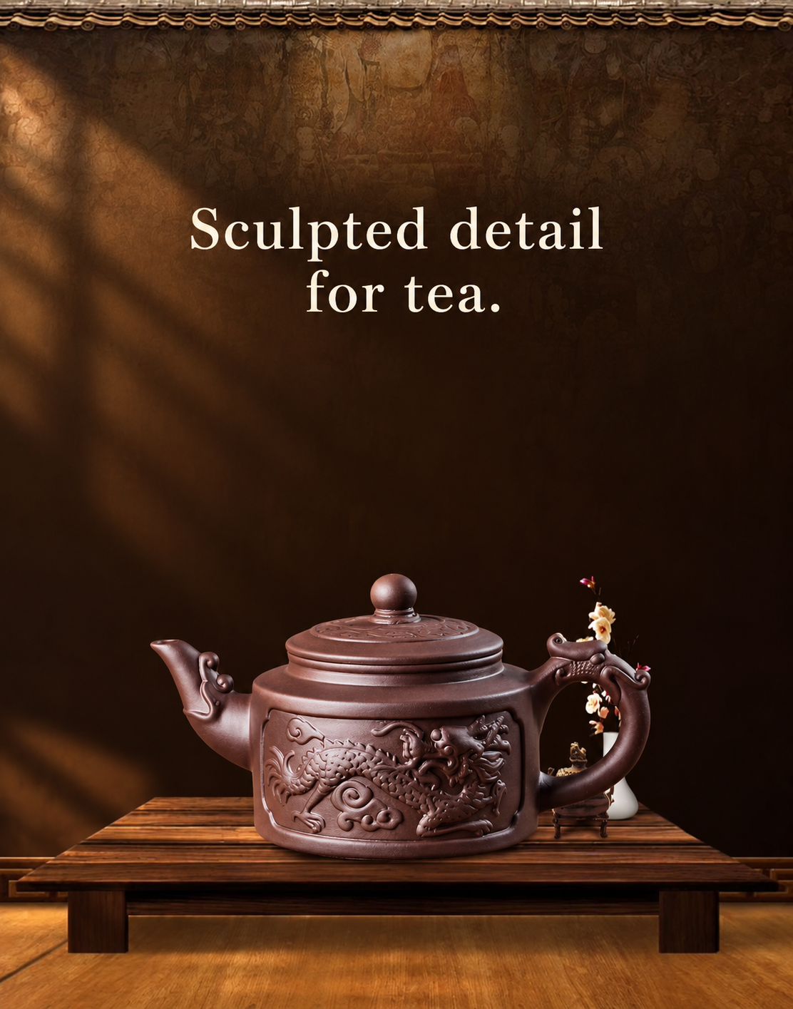 Sculpted detail for tea