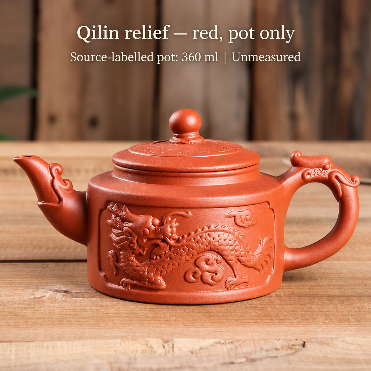Qilin relief — red, pot only