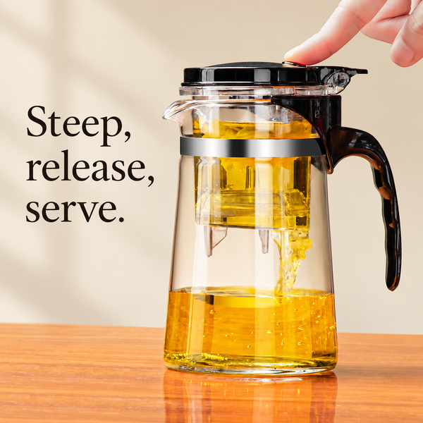 Press-Release Glass Teapots & Handled Cups