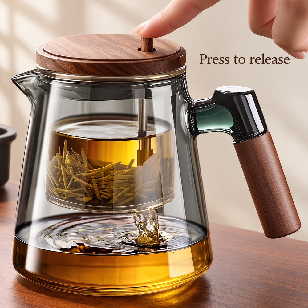 Wood-Grip Glass Teapots & Tea Sets — image 1