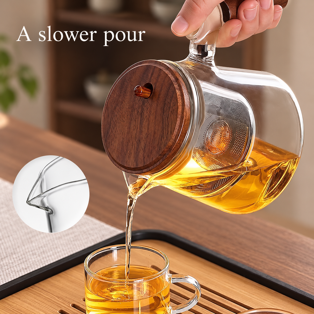 Wood-Grip Glass Teapots & Tea Sets — image 2