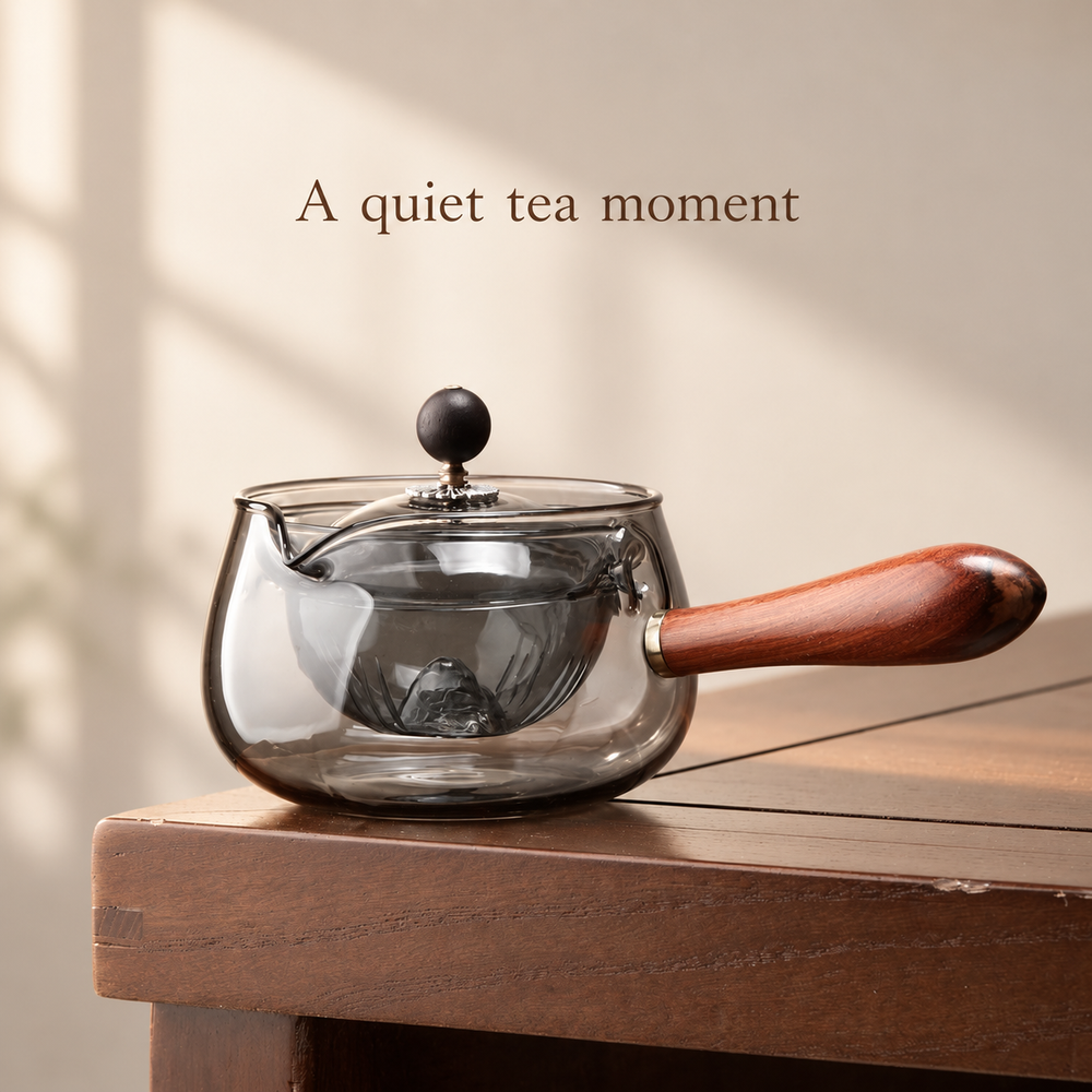 Side-Handle Glass Teapot & Six-Cup Sets — image 1