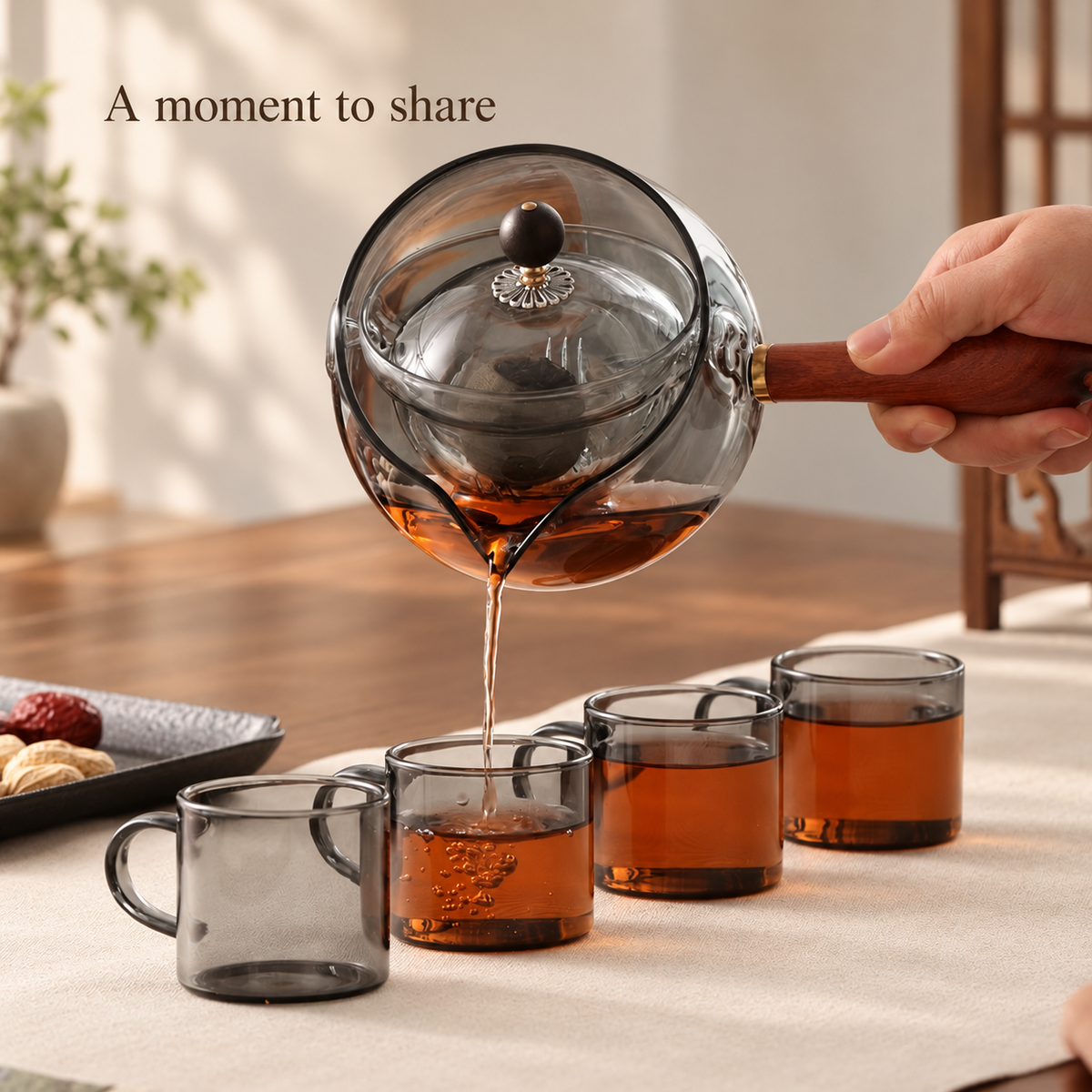 Side-Handle Glass Teapot & Six-Cup Sets — image 4
