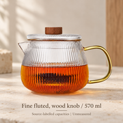 Fine fluted, wood knob | 570 ml