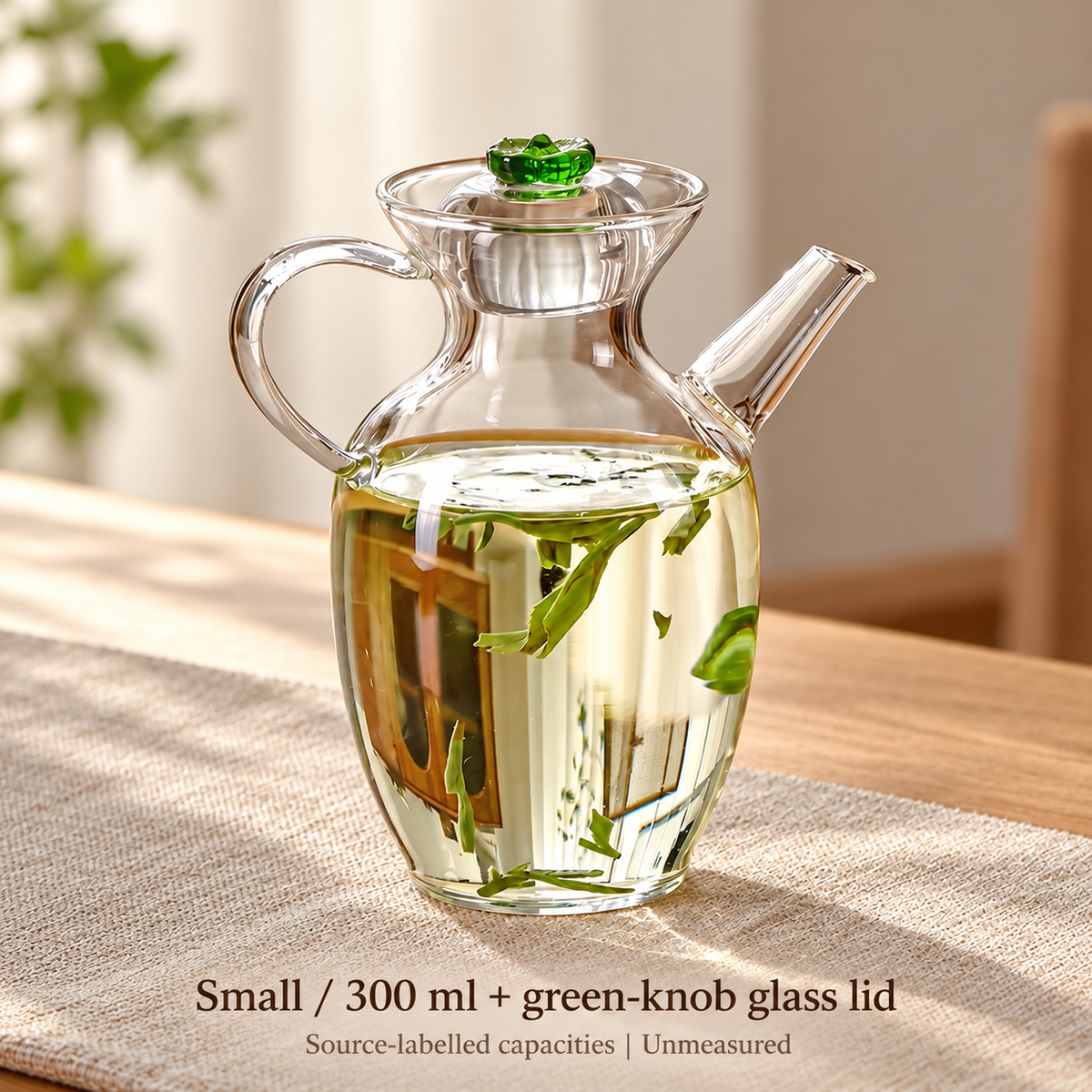 Small | 300 ml + green-knob glass lid
