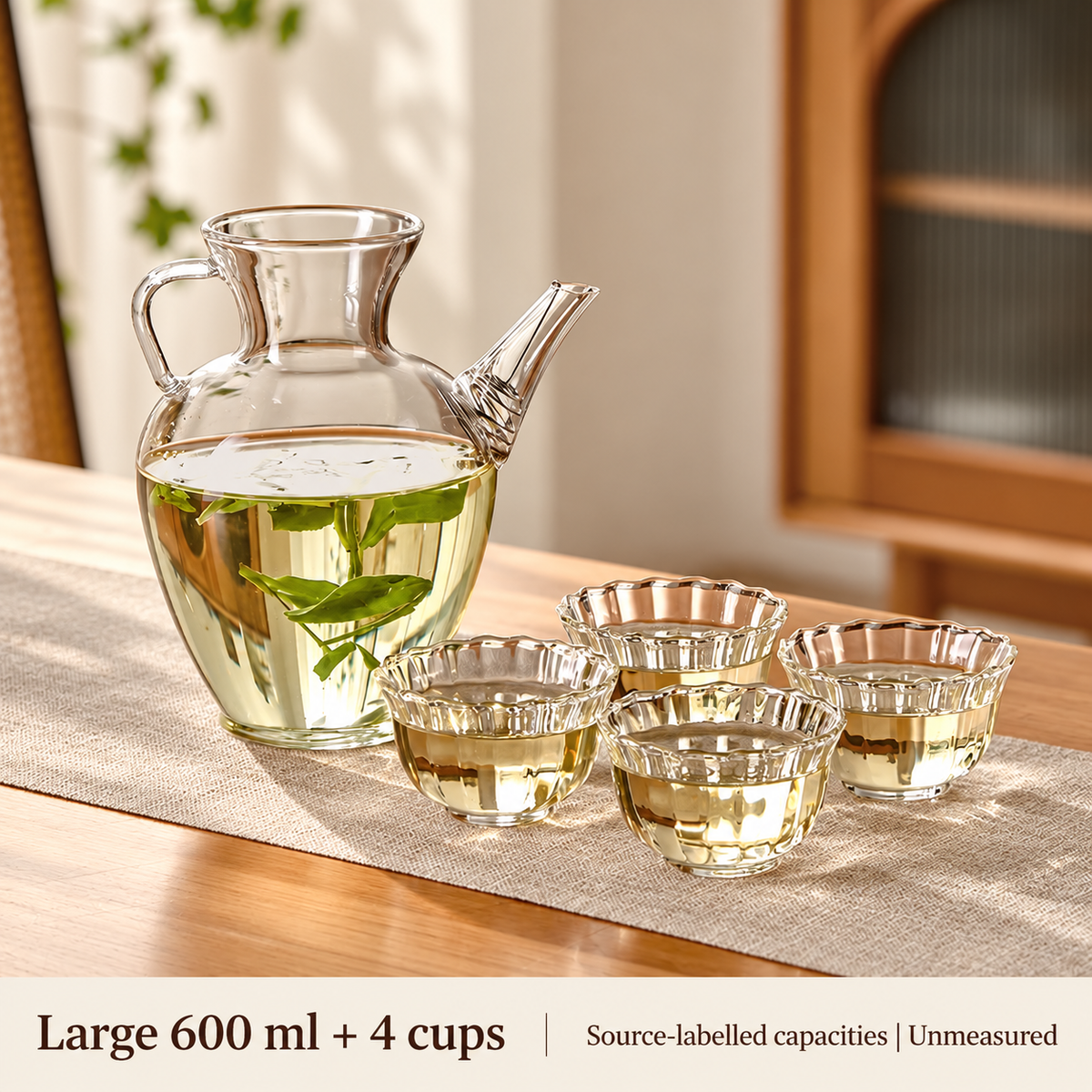 Large 600 ml + 4 cups
