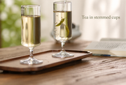 Tea in stemmed cups