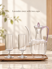 Lavender ewer with two cups