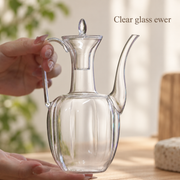 Clear glass ewer
