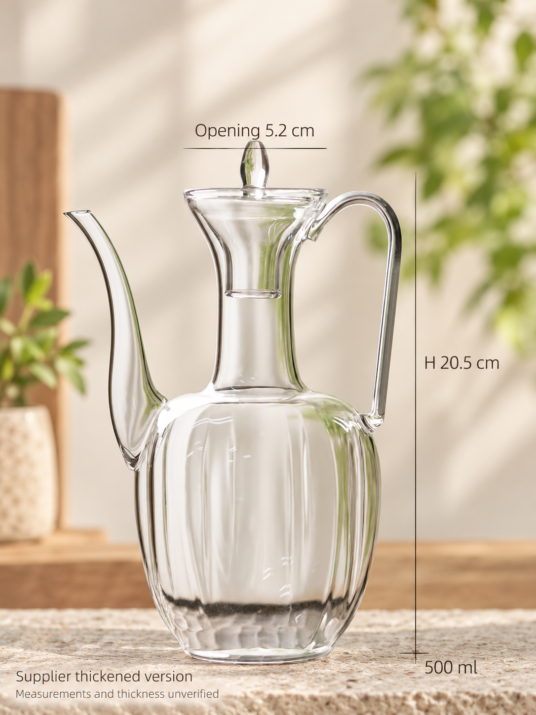 Clear glass ewer / supplier thickened version