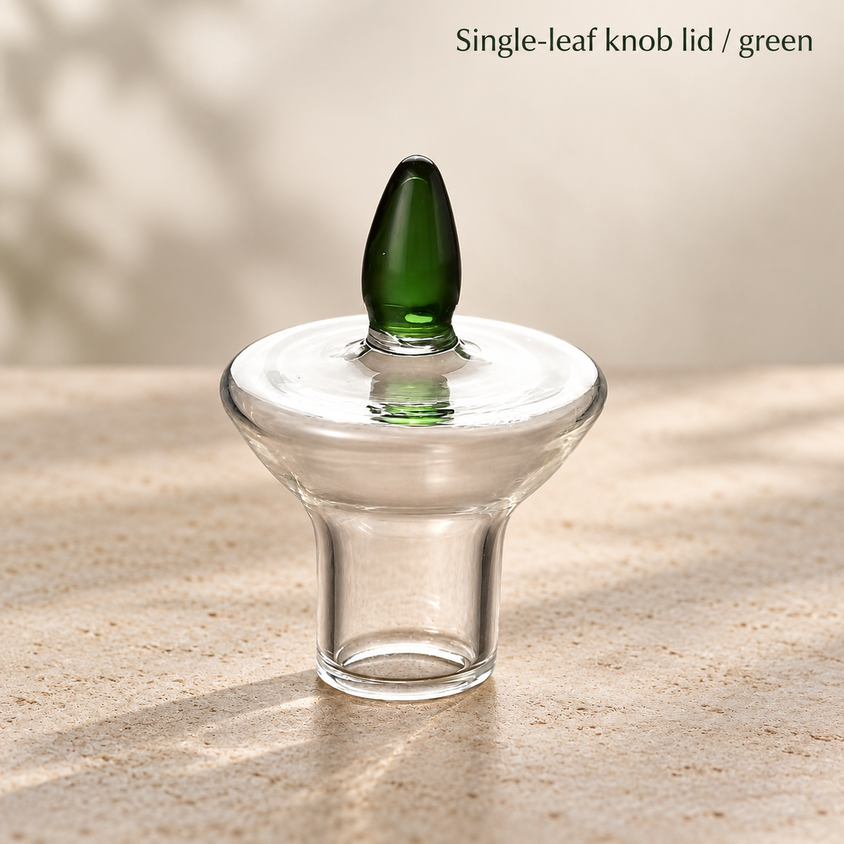 Single-leaf knob lid / green