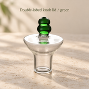 Double-lobed knob lid / green