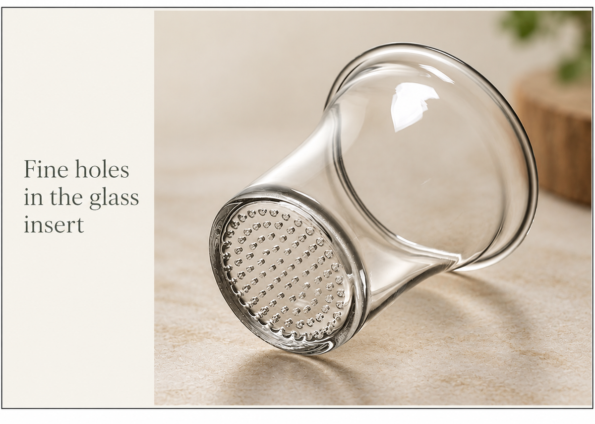 Fine holes in the glass insert