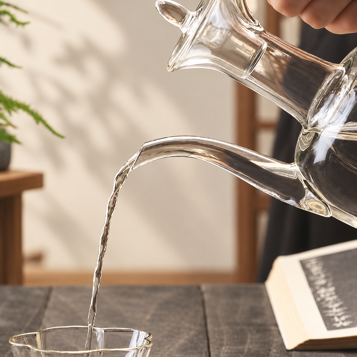 Tall Glass Ewer & Tea Cup Sets — image 4