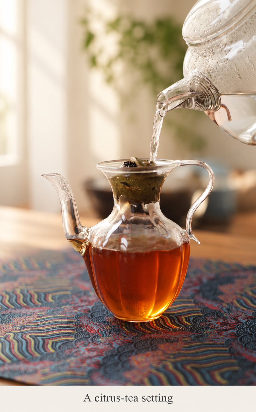A citrus-tea setting