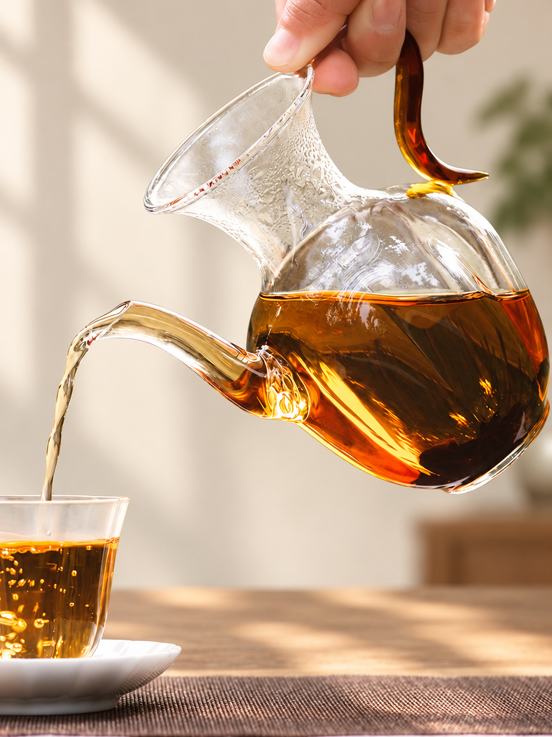 Lotus Glass Tea Ewer — image 4