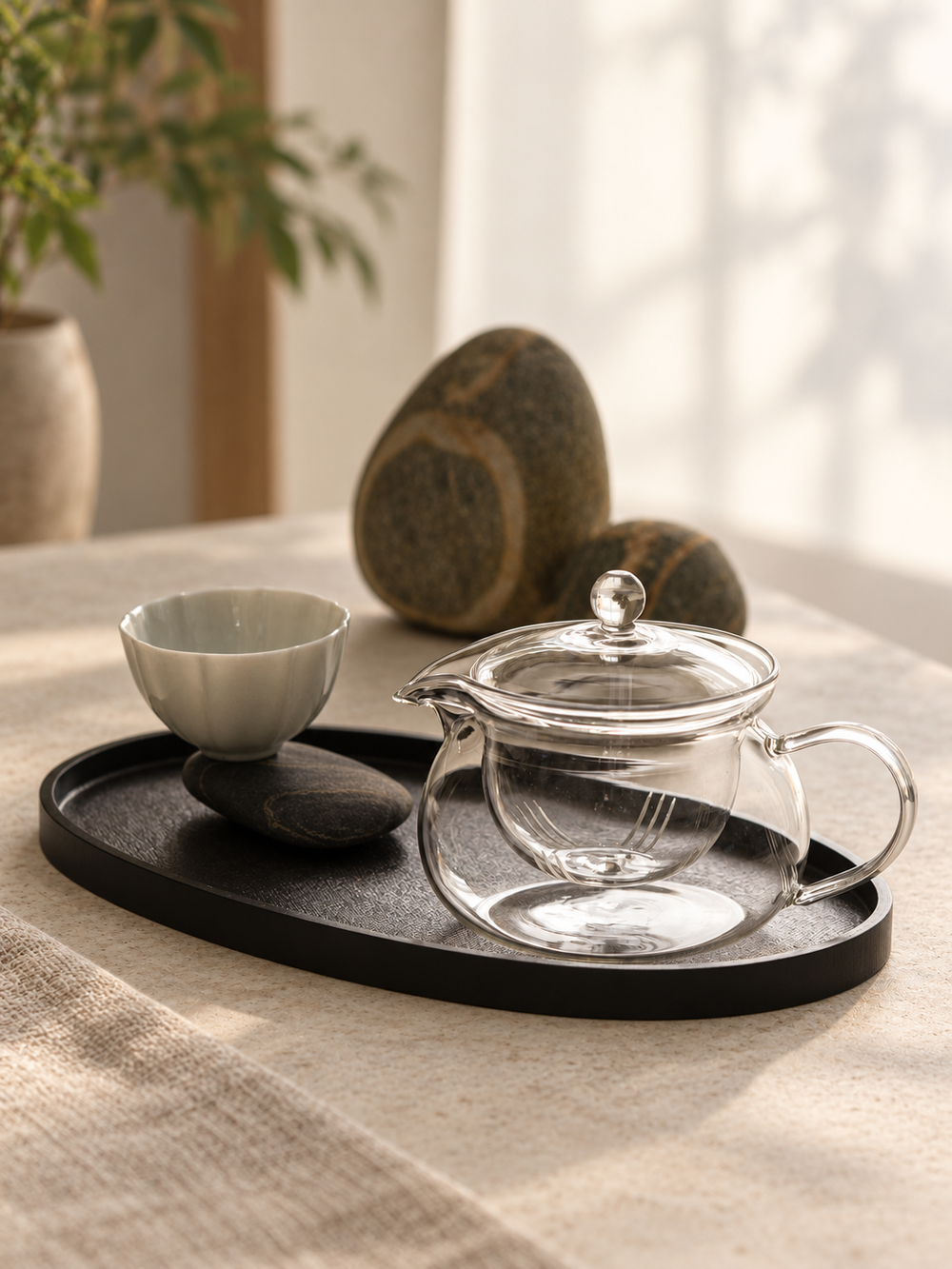 Rounded Glass Infuser Tea Pot — image 2