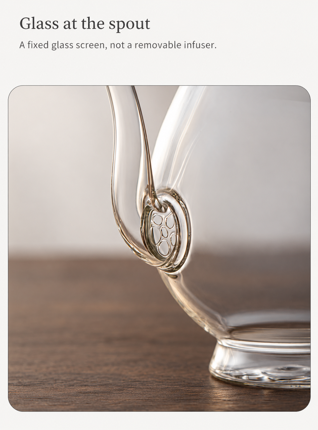 Glass at the spout
