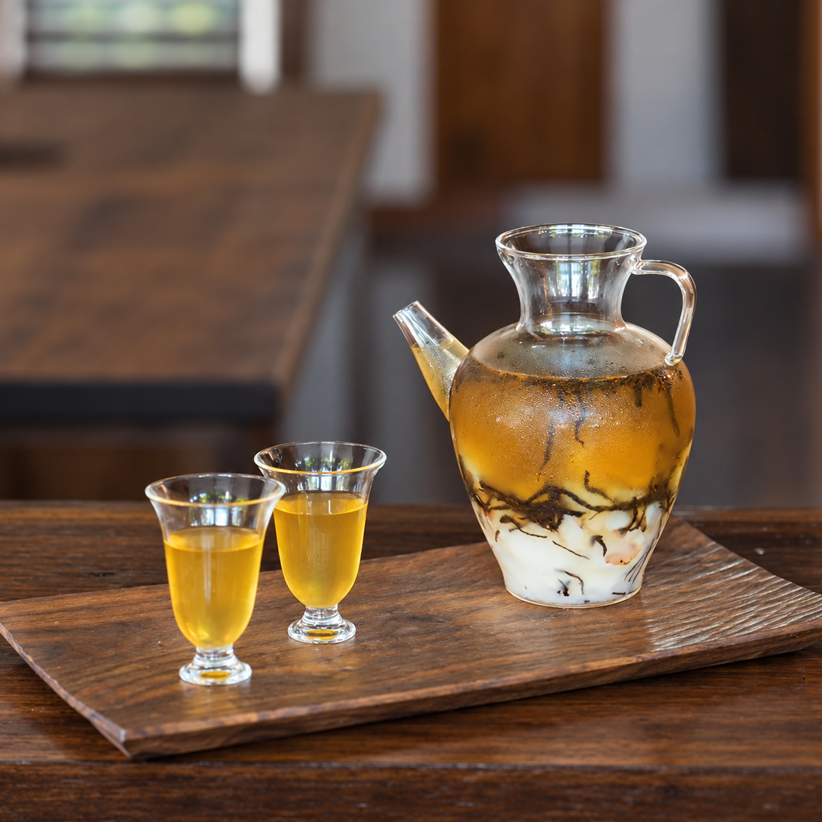 Open pitcher + two bell cups