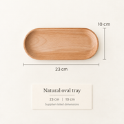 Natural oval wooden tray