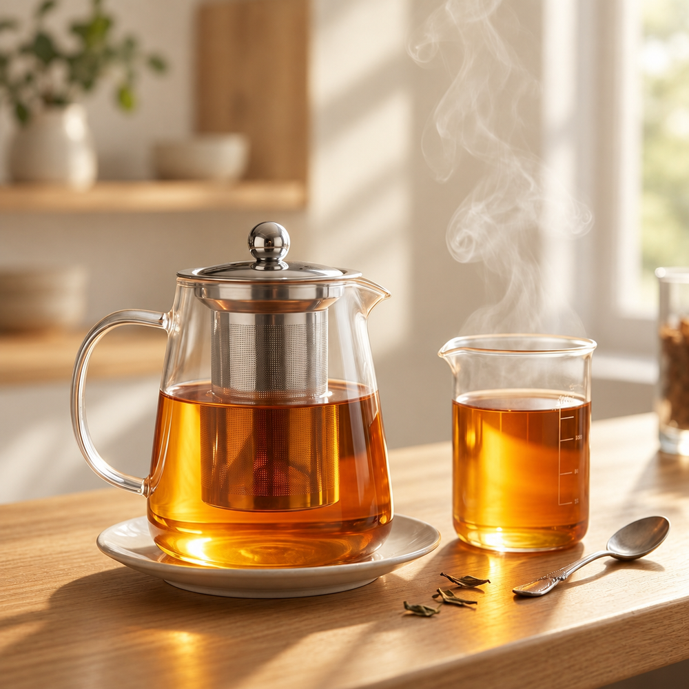 Clear Glass Infuser Teapot — image 1