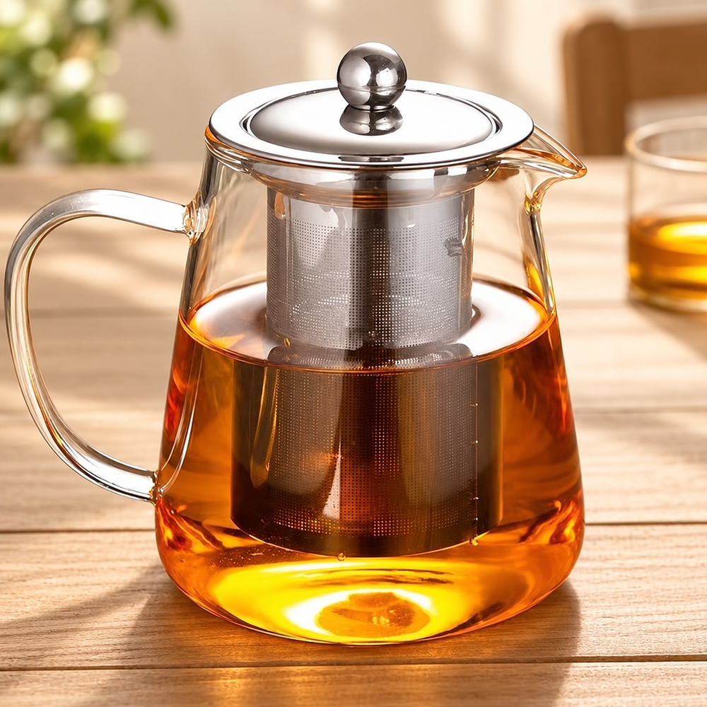Clear Glass Infuser Teapot — image 2